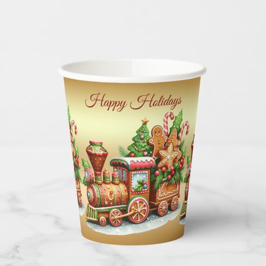 Kerststol Trein Kerst Papieren Bekers (Links)