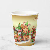 Kerststol Trein Kerst Papieren Bekers (Voorkant)