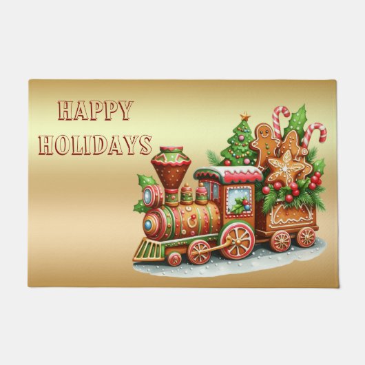 Kerststol Trein Kerstmat Deurmat (Voorkant)
