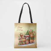 Kerststol Trein Vakantietas Tote Bag (Voorkant)