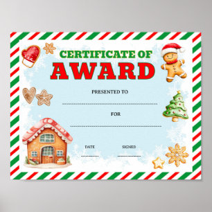 Kerststol uitreikingscertificaat bewerkbaar poster