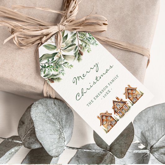 Kerststol Vakantie Cadeaulabel
