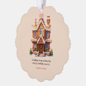 Kerststol van gemberkoek ornament kaart (Links)