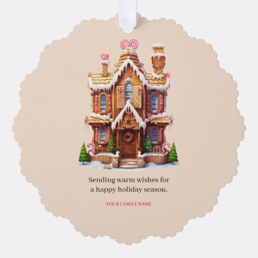 Kerststol van gemberkoek ornament kaart (Voorkant)