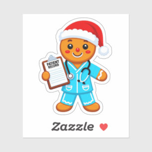 Kerststol Verpleegster Kerstmis 2026 Gezondheidszo Sticker