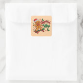 Kerststol Vibes Skateboard Kerstmis Vierkante Sticker (Tas)