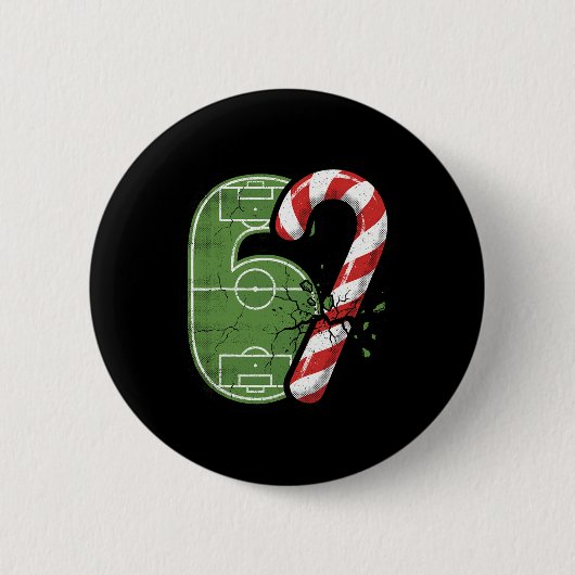 Kerststol Voetbalveld 67 Gebarsten Grappig Kerstmi Ronde Button 5,7 Cm (Voorkant)