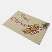 Kerststol vrolijk kerst welkom deurmat vloerkleed (Schuin)