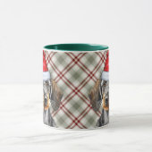 Kerststol Wire Hair Dachshund Kerstman Hond Mok (Midden)