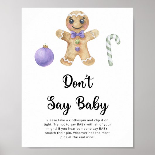 Kerststol - zeg niet baby  poster (Voorkant)