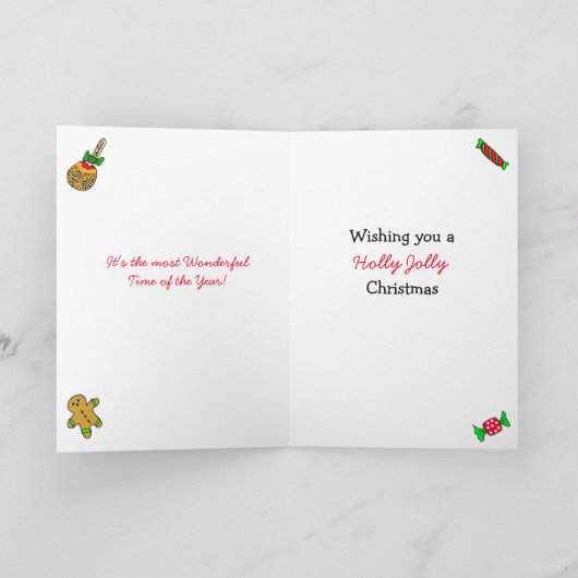 Kerststolhuis van peperkoek kaart (Binnen)