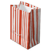 Kerststolkoor- Streep- Verticaal Medium Cadeauzakje (Voorkant Gekanteld)