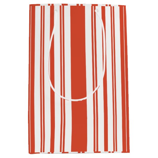 Kerststolkoor- Streep- Verticaal Medium Cadeauzakje (Voorkant)