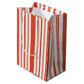 Kerststolkoor- Streep- Verticaal Medium Cadeauzakje (Achterkant Gekanteld)