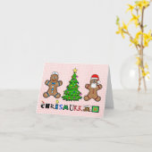 Kerststolmannetjes en Kerstmis-Chanoeka kaart (Gele Bloem)