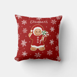 Kerststolmeisje met pepermuntlolly's kussen
