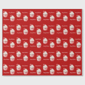 Kerststolp Cupcake Kerstmis Cadeaupapier (Vlak)