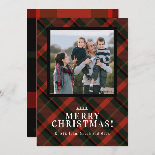Kerststolp Kerstfoto Feestdagenkaart (Voorkant / Achterkant)
