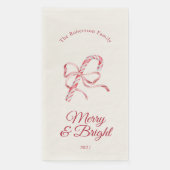 Kerststolp Kerstmis Merry & Bright Servet (Voorkant)