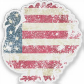 Kerststolp met Amerikaanse vlag Sticker (Voorkant)