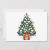 Kerststolp met golfballen en gekruiste golfclubs feestdagenkaart (Voorkant)