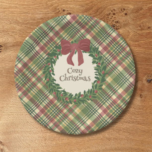 Kerststolp papieren bord met kransmotief