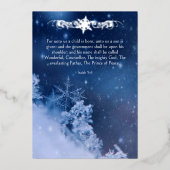 Kerststolp sneeuwvlokken Kerstmis christelijk  Folie Feestdagenkaart (Voorkant)