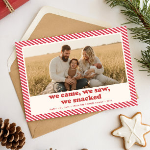 Kerststolp Streep Grappige Familie Kerst Foto Feestdagenkaart