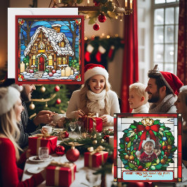 Kerststolp van gingerbread namaak gebrandschilderd