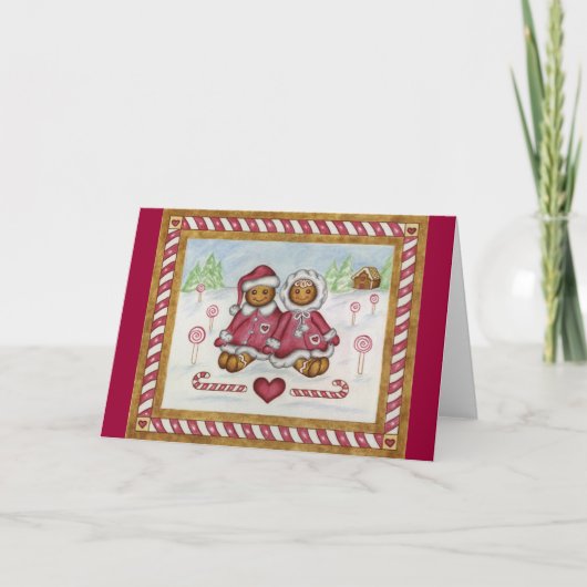 Kerststolpaar Feestdagen Kaart (Voorkant)
