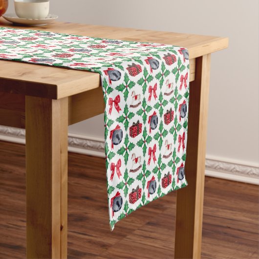 Kerststolpatchwork van Heirloom Holly voor de fees Korte Tafelloper (Voorbeeld)
