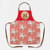 Kerststolpen Bakken Kerst Monogram Schort (Voorkant)