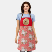 Kerststolpen Bakken Kerst Monogram Schort (Gedragen)