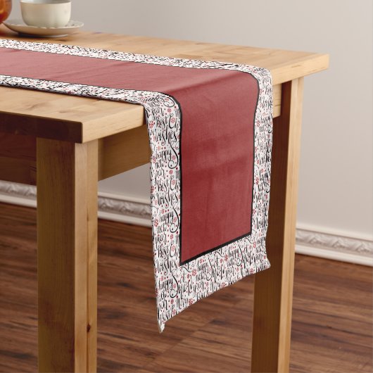 Kerststolper op lange tafel korte tafelloper (Voorbeeld)