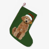 kerststommeling met gouden doodle kleine kerstsok (Voorkant (Hangend))