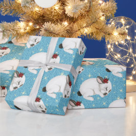 kerststommetjes Baby Bunny Cuddle Glitter Stars Cadeaupapier