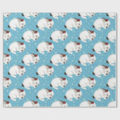 kerststommetjes Baby Bunny Cuddle Glitter Stars Cadeaupapier (Vlak)