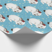 kerststommetjes Baby Bunny Cuddle Glitter Stars Cadeaupapier (Hoek)