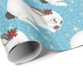 kerststommetjes Baby Bunny Cuddle Glitter Stars Cadeaupapier (Rol Hoek)