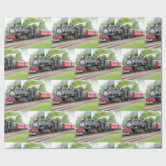  kerststoom Rood patroon Cadeaupapier (Vlak)