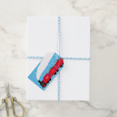 Kerststoomtrein op sneeuw cadeaulabel (Met Touw)
