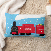 Kerststoomtrein op sneeuw kussen (Deken)