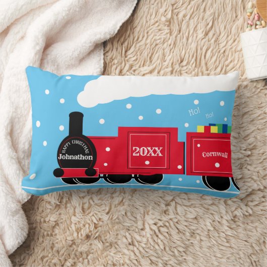 Kerststoomtrein op sneeuw kussen (Deken)