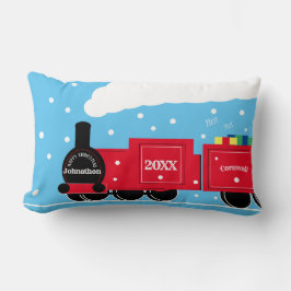 Kerststoomtrein op sneeuw kussen