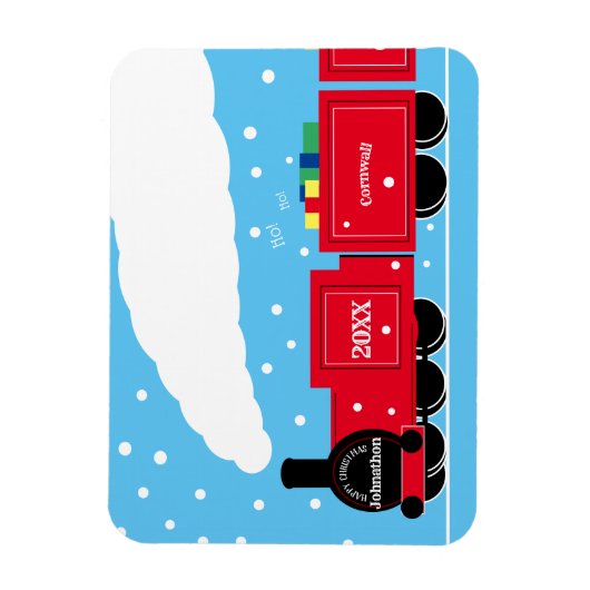 Kerststoomtrein op sneeuw magneet (Verticaal)