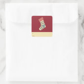 kerststop - cadeaulabel voor feestdag vierkante sticker (Tas)