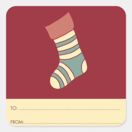 kerststop - cadeaulabel voor feestdag vierkante sticker (Voorkant)