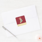 kerststop - cadeaulabel voor feestdag vierkante sticker (Envelop)