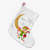 kerststop, Dream Moon Gold Elf Peppermint Grote Kerstsok (Voorkant (Hangend))
