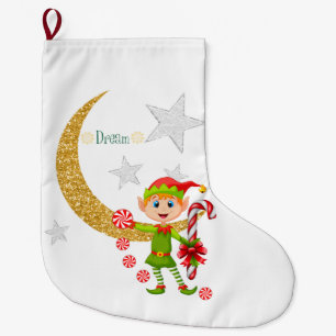 kerststop, Dream Moon Gold Elf Peppermint Grote Kerstsok